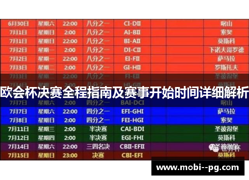 欧会杯决赛全程指南及赛事开始时间详细解析